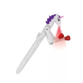   Unikornis golyóstoll, 1 mm, LED fénnyel, WEDO "Lucky Punch", kék 1 db