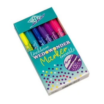   Filctoll készlet, 2-3 mm, törölhető, kétvégű, WEDO, "Wedowonder", 6 különböző szín 6 db