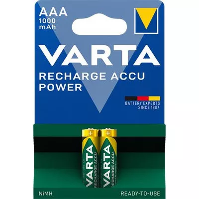 Tölthető elem, AAA mikro, 2x1000 mAh, előtöltött, VARTA "Power" 2 db