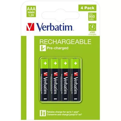 Tölthető elem, AAA mikro, 4x950 mAh, VERBATIM 4 db