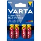 Elem, AA ceruza, 4 db, VARTA "Longlife Max Power"