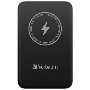   Hordozható akkumulátor, vezeték nélküli töltés, 10000 mAh, VERBATIM "MCP-10, fekete