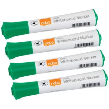   Táblamarker, kúpos hegyű, 2 mm, 10 db, NOBO "Glide", zöld