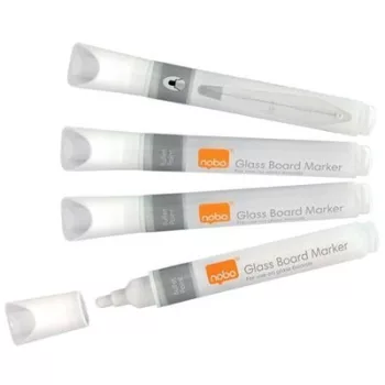 Üvegtábla marker, NOBO, fehér 4 db