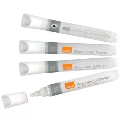 Üvegtábla marker, NOBO, fehér 4 db