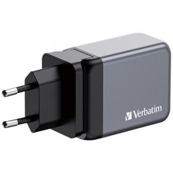   Hálózati töltő, 2xUSB-C PD (65W), USB-A QC 3.0, EU/UK/US, GaN, VERBATIM