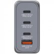 Hálózati töltő, 2xUSB-C PD (100W), USB-C PD (65W), USB-A QC 3.0, EU/UK/US, GaN, VERBATIM