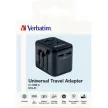 Utazóadapter, univerzális, 2xUSB, VERBATIM "UTA-01" 1 db