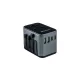 Utazóadapter, univerzális, USB-A(QC 3.0)/USB-C(PD30W)2xUSB, VERBATIM "UTA-03" 1 db