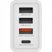 Hálózati töltő, 1xUSB-C PD (20W), USB-A QC 3.0, 2xUSB-A (10W), VERBATIM, fehér
