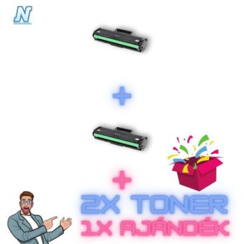   HP -hez W1106A  (Nr.106A) fekete ►2DB◄ UTÁNGYÁRTOTT tonerkazetta + ►meglepetés◄ (2X≈1000 oldal)