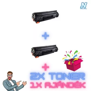   HP -hez,  CE278A / CANON-hoz CRG-728 ►2DB◄ UTÁNGYÁRTOTT tonerkazetta + ►meglepetés◄   (2X~2100 oldalas)