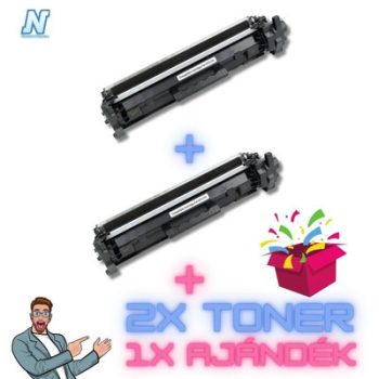   HP CF217X  ►CHIPes◄ ►2DB◄ UTÁNGYÁRTOTT tonerkazetta + ►meglepetés◄  (2x4000 oldalas, CF217A)