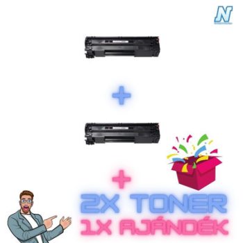   HP -hez CF283A ► 2DB ◄ UTÁNGYÁRTOTT tonerkazetta + ►meglepetés◄  (2x~1500 oldalas)