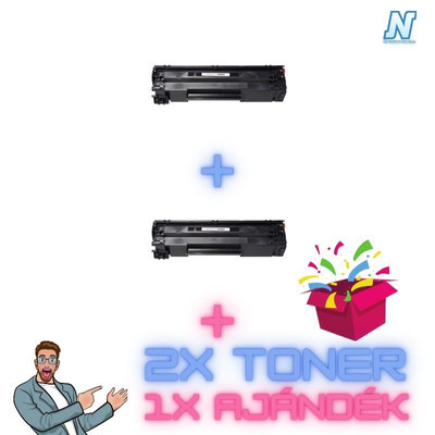 HP -hez CF283A ► 2DB ◄ UTÁNGYÁRTOTT tonerkazetta + ►meglepetés◄  (2x~1500 oldalas)