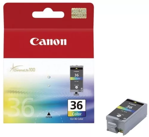 Canon® CLI-36 eredeti színes tintapatron, ~110 oldal (cli36)