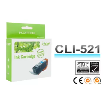  Canon -hoz, CLI-521C cián !CHIPES! utángyártott TINTAPATRON / INK CARTRIDGE ~300 oldalas (CLI521)