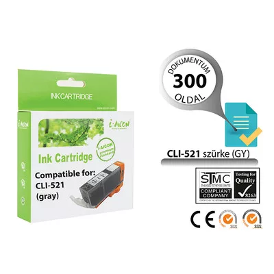 Canon -hoz, CLI-521GY szürke chipes utángyártott TINTAPATRON / INK CARTRIDGE ~300 oldalas