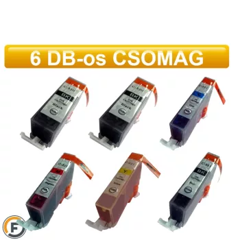   Canon nyomtatóhoz PGI520 - CLI521 chipes utángyártott tintapatron csomag, 6 darabos (pgi-520, cli-521)