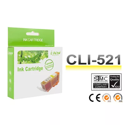 Canon -hoz, CLI-521Y sárga CHIPES utángyártott TINTAPATRON / INK CARTRIDGE ~300 oldalas (CLI521)