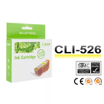   Canon -hoz, CLI-526 Y (sárga) utángyártott TINTAPATRON / INK CARTRIDGE !CHIPES! ~450 oldalas (cli526y)