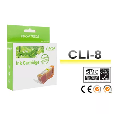 Canon -hoz, CLI8Y, CLI-8Y ! CHIPES ! sárga utángyártott TINTAPATRON / INK CARTRIDGE (~500 oldalas)