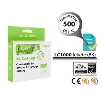  Brother -höz, LC970/LC1000 Bk (fekete) utángyártott TINTAPATRON / INK CARTRIDGE (~500 oldalas)