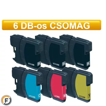  Brother LC980 / LC1100 utángyártott tintapatron csomag, 6 darabos