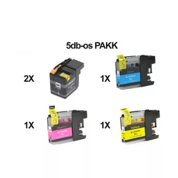   ►5db-os Brother -höz LC529/LC525 utángyártott TINTAPATRON / INK CARTRIDGE PAKK (~8400 oldalas)