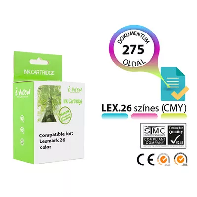 Lexmark -hoz Nr.26 (10N0026E) utángyártott színes TINTAPATRON / INK CARTRIDGE, ~275 oldal