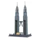 Petronas tornyok Kuala Lumpur építőjáték – Malajzia | 1175 db építőkocka - 49cm magas, 27,2 cm széles