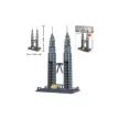 Petronas tornyok Kuala Lumpur építőjáték – Malajzia | 1175 db építőkocka - 49cm magas, 27,2 cm széles