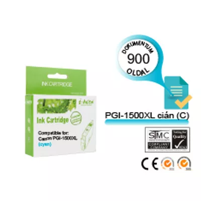Canon -hoz ™ PGI-1500XL C (cián) CHIPES utángyártott TINTAPATRON / INK CARTRIDGE (~900 oldal, 14ml)