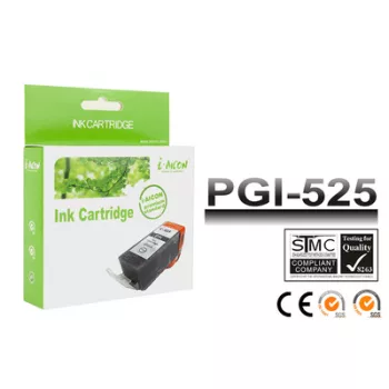   Canon -hoz, PGI-525 bk utángyártott TINTAPATRON / INK CARTRIDGE Chip-pel! ~340 oldalas (pgi525)
