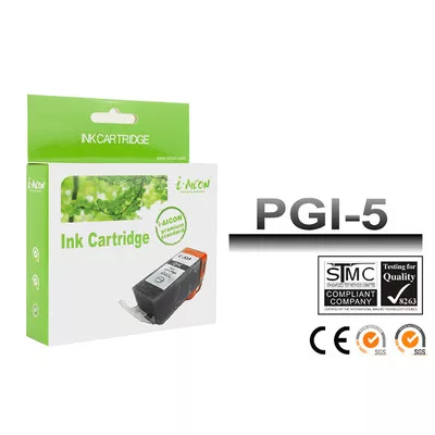 Canon -hoz, PGI5BK, PGI-5BK !CHIPES! fekete utángyártott TINTAPATRON / INK CARTRIDGE (~360 oldalas)
