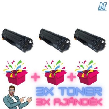   HP -hez, Q2612A  ►3DB◄ UTÁNGYÁRTOTT tonerkazetta + ►3DB meglepetés◄ kapaciás: 3X ~3000 oldal