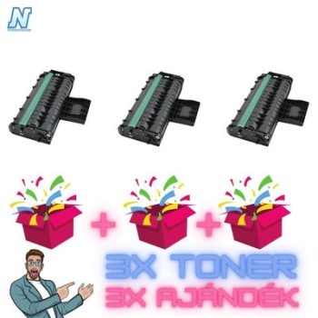   Ricoh -hoz SP201 (201HE)  ►3DB◄ UTÁNGYÁRTOTT tonerkazetta + ►3DB meglepetés◄   (2x2600 oldalas)