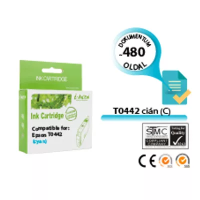Epson -hoz T0442 cián (C) utángyártott TINTAPATRON / INK CARTRIDGE (To442) (≈480oldal)