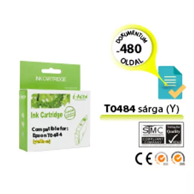 Epson -hoz T0484 sárga (Y) utángyártott TINTAPATRON / INK CARTRIDGE (To484) (≈480oldal)