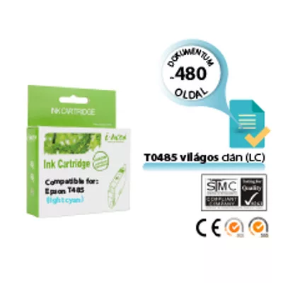 Epson -hoz T0485 világos cián (LC) utángyártott TINTAPATRON / INK CARTRIDGE (To485) (≈480oldal)