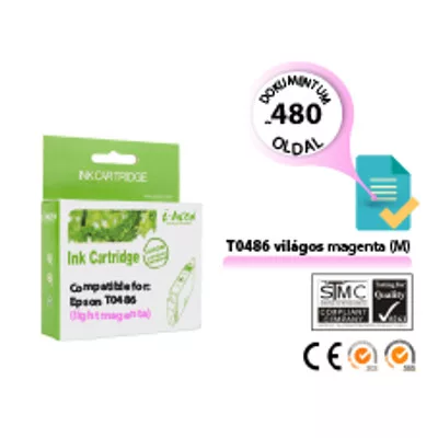EPSON -hoz T0486 világos magenta (LM) utángyártott TINTAPATRON / INK CARTRIDGE (To486) (≈480oldal)
