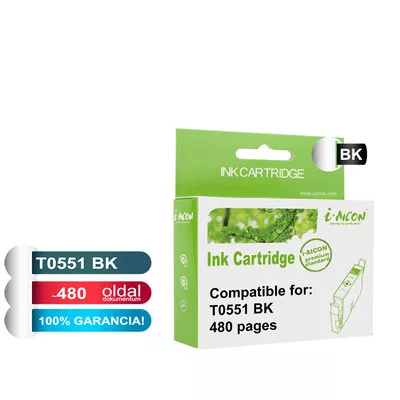 Epson -hoz T0551 fekete (BK) utángyártott TINTAPATRON / INK CARTRIDGE (To551) (≈480oldal)