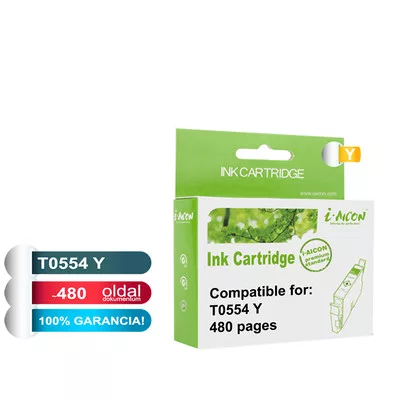 Epson -hoz T0554 sárga (Y) utángyártott TINTAPATRON / INK CARTRIDGE (To554) (≈480oldal)