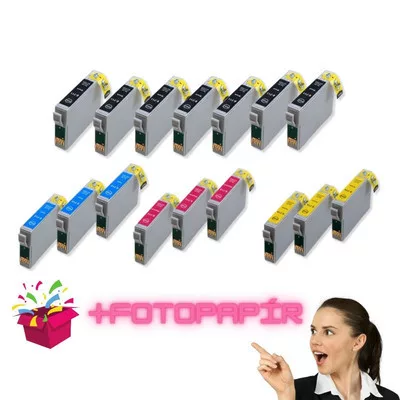 ►16+1db-os PAKK, Epson -hoz 16db T071x utángyártott TINTAPATRON / INK CARTRIDGE (≈6400oldal) + 1 csomag 20 lapos FOTÓpapír