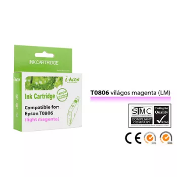   Epson -hoz, T0806 LM világos magenta kompatibilis TINTAPATRON / INK CARTRIDGE (T0796) (≈400oldal)