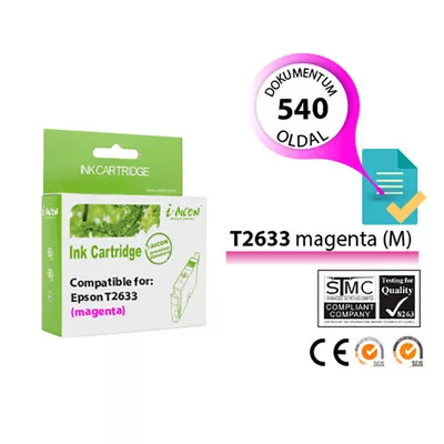 Epson -hoz, T2633 15,5 ml (Epson 26XL) magenta utángyártott TINTAPATRON / INK CARTRIDGE (~540 oldal) (T2613)