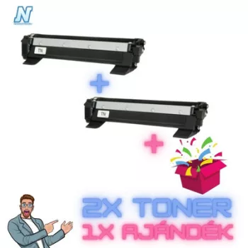   2+1DB-os PAKK, Brother -höz,  ◄TN-1030 2DB UTÁNGYÁRTOTT tonerkazetta◄  +1DB MEGLEPETÉS AJÁNDÉK   (2x~1000 oldal)