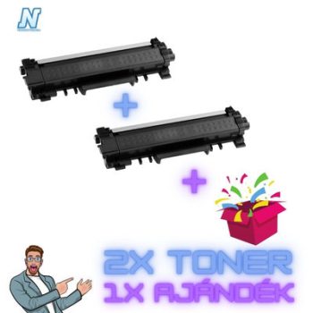   2+1 DB-os PAKK, Brother -höz,  ►TN-2421 2 DB UTÁNGYÁRTOTT tonerkazetta◄  (2x~3000 oldal) +1 MEGLEPETÉS AJÁNDÉK