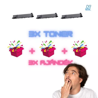 3+3 db-os Brother -höz TNB023 fekete UTÁNGYÁRTOTT tonerkazetta PAKK (3db tonerkazetta + 3db meglepetés) (3x2000 oldal)